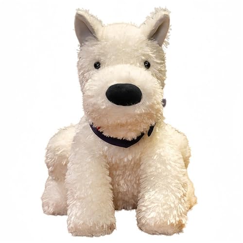 KUKUShining Plüschtier Welpe, Flauschiges Kuscheltier West Highland Dog Dolls Weiches Süßes Plüschtier Als Geschenk for Kinder for Geburtstag(45cm/17.7in) von KUKUShining