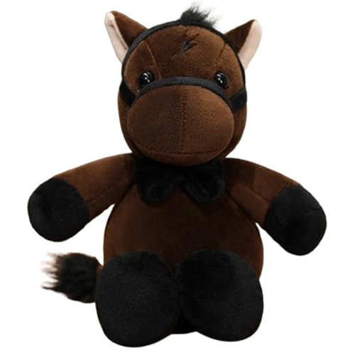KUKUShining Pony Plüsch, Simulation Stofftier Puppe Kuschelige Begleiter Puppe Pferd Plüschtier Spielzeug Für Kinder Teenager Jungen(Brown) von KUKUShining