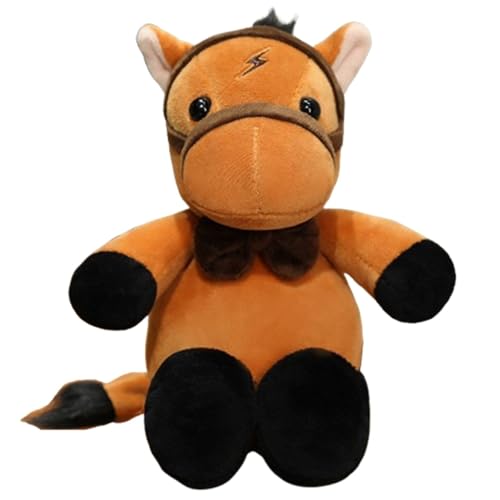 KUKUShining Pony Plüsch, Simulation Stofftier Puppe Kuschelige Begleiter Puppe Pferd Plüschtier Spielzeug Für Kinder Teenager Jungen(Orange) von KUKUShining