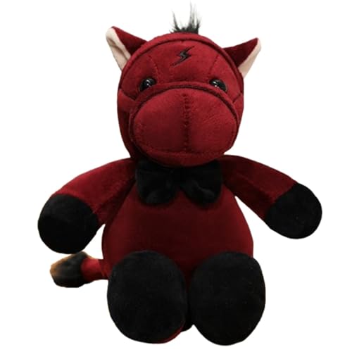 KUKUShining Pony Plüsch, Simulation Stofftier Puppe Kuschelige Begleiter Puppe Pferd Plüschtier Spielzeug Für Kinder Teenager Jungen(Red) von KUKUShining
