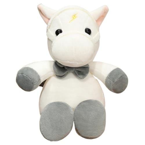 KUKUShining Pony Plüsch, Simulation Stofftier Puppe Kuschelige Begleiter Puppe Pferd Plüschtier Spielzeug Für Kinder Teenager Jungen(White) von KUKUShining