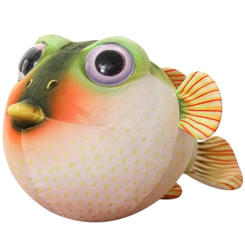 KUKUShining Puffer Plüschtier, Süße Simulation Stofftier Fischpuppen Umarmungskissen Kawaii Plüschtiere Als Geschenk for Kinder(Green,43cm/16.92in) von KUKUShining