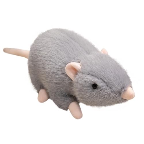 KUKUShining Ratten Plüschtier, Lustige Hochsimulierte Hamster-Stofftierpuppe Süßes Plüschtier for Kinder Als Geschenk(Gray,50cm/19.8in) von KUKUShining