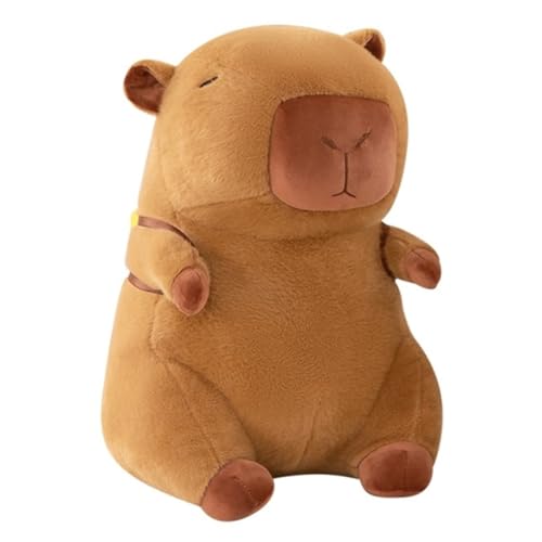KUKUShining Realistisches Capybara Plüschtier, Süß Weich Mit Hamburger Rucksack Stofftierpuppe Geschenk for Jungen Und Mädchen Geburtstag(45cm/17.7in) von KUKUShining
