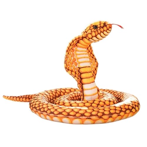 KUKUShining Realistisches Schlangen Plüschtier, Weiche Gemütliche Puppe Langes Python Nackenkissen Kissen Ornament Halloween Aprilscherz(Yellow) von KUKUShining