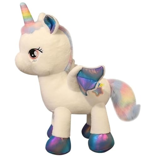KUKUShining Regenbogen Einhorn Plüschtier, Weiche Stofftier Puppe Mit Flügeln Kuscheliges Cartoon Plüschtier for Kinder Mädchen Jungen(Blue,60cm/23.6in) von KUKUShining