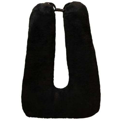 KUKUShining Reisekissen Plüsch, Kinder Nackenkissen Auto Schlafkissen Lange U Förmige Sicherheitsgurt Kissen Stützrückenkissen(Black) von KUKUShining