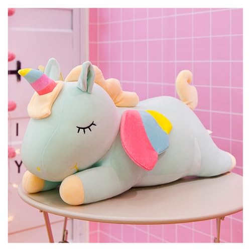 KUKUShining Reizende Einhorn Plüsch, Weich mit Regenbogenflügeln Mädchen Super für Zimmerdekoration(Green,30cm/11.8in) von KUKUShining