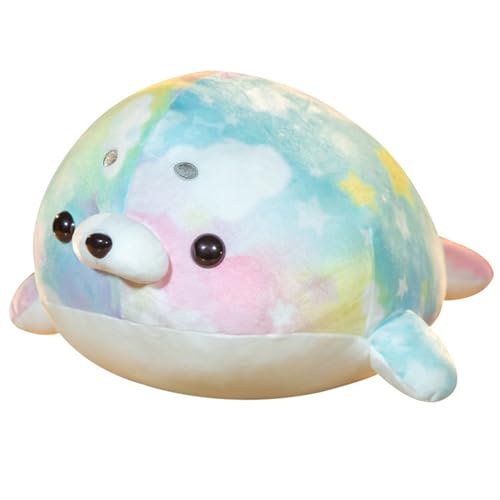 Robbe Plüschtier, Süßes Stofftier Kissen Kuscheltier Puppe Plüsch Spielzeug Weiches Molliges Ozean Kissen Für Kinder(Blue,50cm/19.8in) von KUKUShining