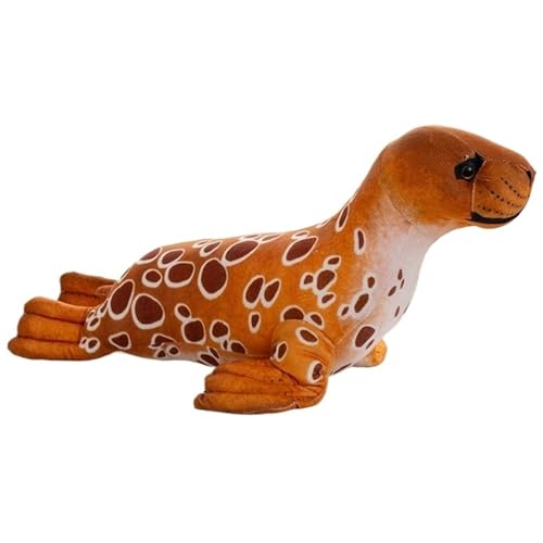 KUKUShining Robben Löwe Plüschtier, Kuscheltier Weiche Kuschelige Puppe Realistische Kawaii Stofftier Robben Plüsch Geburtstagsgeschenk Für Kinder(Brown,60cm/23.9in) von KUKUShining