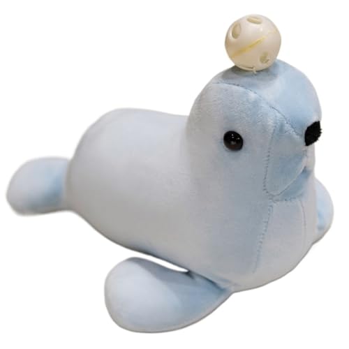 KUKUShining Robben Plüschtier, Kuschelige Stofftiere Puppen Kawaii Cartoon Plüschtier Als Geschenk for Jungen Kinder Mädchen Geburtstag(Blue) von KUKUShining