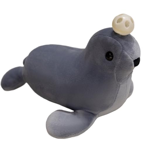 KUKUShining Robben Plüschtier, Kuschelige Stofftiere Puppen Kawaii Cartoon Plüschtier Als Geschenk for Jungen Kinder Mädchen Geburtstag(Gray) von KUKUShining