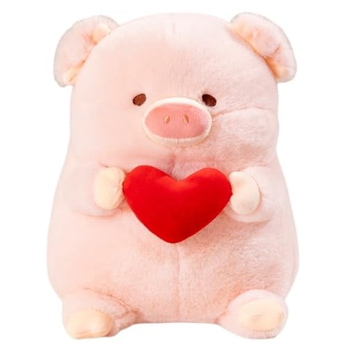 KUKUShining Rosa Schweinchen Plüschtier, Weiche Mollige Stofftierpuppe Mit Herz Plüschtieren for Geschenke Kinderpartys Und Geburtstage(40cm/15.75in) von KUKUShining