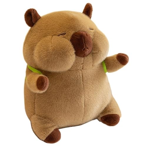 KUKUShining Rucksack Capybara Plüsch, Kuschelig Weiches Stofftier Schmollgesicht Puppe Cartoon Capybaras Plüschtier Geburtstagsgeschenk for Kinder(48cm/18.9in) von KUKUShining