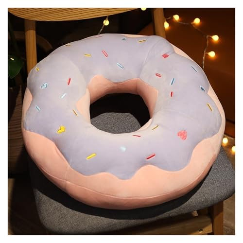 KUKUShining Runder Donut Plüsch, Gefülltes Donut Kissen Dekokissen Plüschtier Spiel Spielzeug Puppe for Schlafen Couch Stuhl Bodensofa(Pink) von KUKUShining