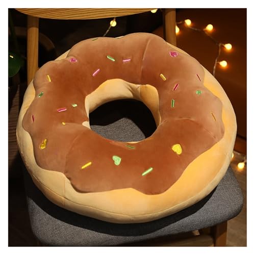 KUKUShining Runder Donut Plüsch, Gefülltes Donut Kissen Dekokissen Plüschtier Spiel Spielzeug Puppe for Schlafen Couch Stuhl Bodensofa(Yellow) von KUKUShining
