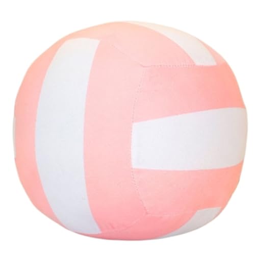 KUKUShining Rundes Volleyball Plüschkissen, Bequemes Stofftierkissen Gefülltes Spiel for Die Heimdekoration for Volleyball Fans(Pink,15cm/5.91in) von KUKUShining