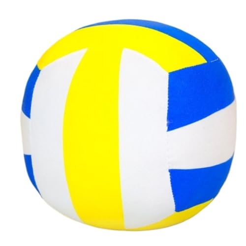 KUKUShining Rundes Volleyball Plüschkissen, Bequemes Stofftierkissen Gefülltes Spiel for Die Heimdekoration for Volleyball Fans(Yellow,23cm/9in) von KUKUShining