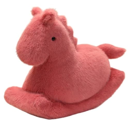 KUKUShining Schaukelpferd Plüschtier, Weiches Kuscheliges Stofftier Kawaii Reitpony Plüsch Spielzeug Für Kinder Jungen Mädchen(Red,40cm/15.7in) von KUKUShining