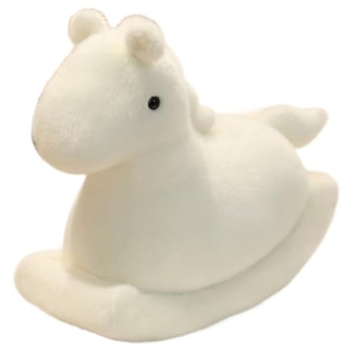 KUKUShining Schaukelpferd Plüschtier, Weiches Kuscheliges Stofftier Kawaii Reitpony Plüsch Spielzeug Für Kinder Jungen Mädchen(White,52cm/20.5in) von KUKUShining