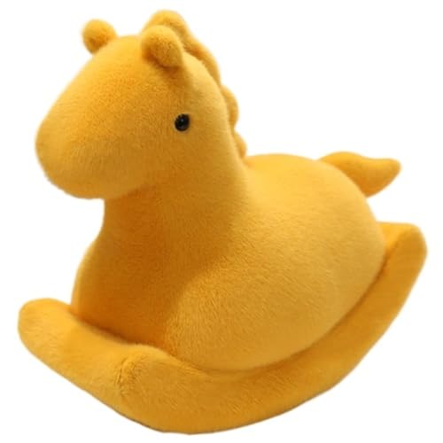 KUKUShining Schaukelpferd Plüschtier, Weiches Kuscheliges Stofftier Kawaii Reitpony Plüsch Spielzeug Für Kinder Jungen Mädchen(Yellow,52cm/20.5in) von KUKUShining
