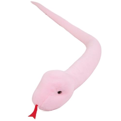 KUKUShining Schlangen Plüschtier, Realistische Cartoon Stofftierpuppen Weiches Kuscheliges Plüschtier for Kinder Geburtstag Erwachsene Sofa(Pink,100cm/39.4in) von KUKUShining