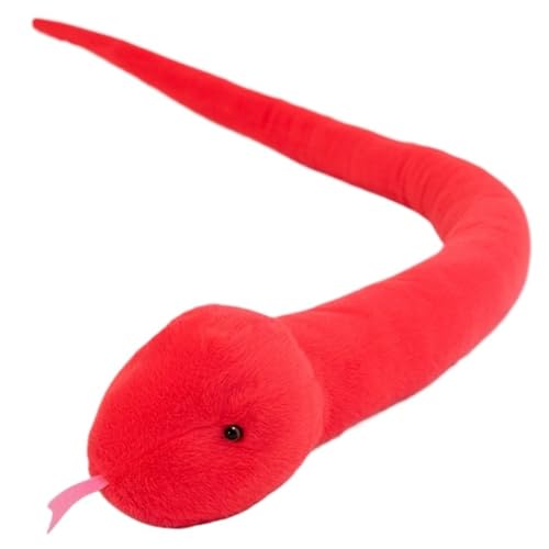 KUKUShining Schlangen Plüschtier, Realistische Cartoon Stofftierpuppen Weiches Kuscheliges Plüschtier for Kinder Geburtstag Erwachsene Sofa(Red,100cm/39.4in) von KUKUShining