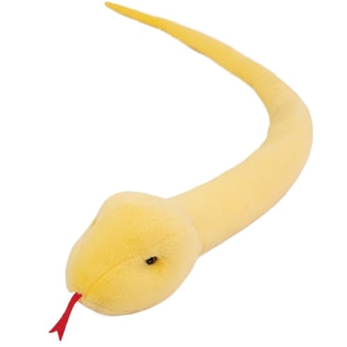 KUKUShining Schlangen Plüschtier, Realistische Cartoon Stofftierpuppen Weiches Kuscheliges Plüschtier for Kinder Geburtstag Erwachsene Sofa(Yellow,100cm/39.4in) von KUKUShining