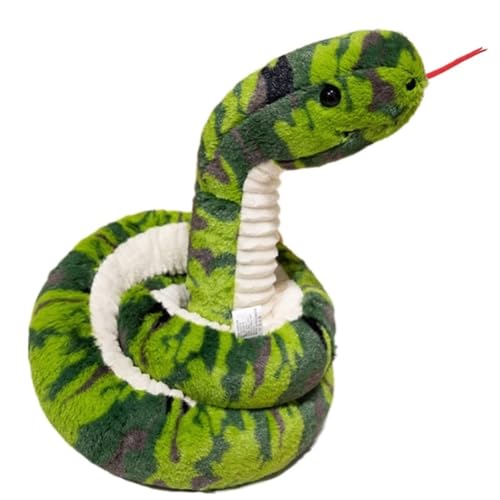 KUKUShining Schlangen Plüschtier, Realistische Stofftierpuppe Matschiges Kissen Plüschtier for Kinder Halloween Party Streich Requisiten(Dark Green,180cm/70.86in) von KUKUShining
