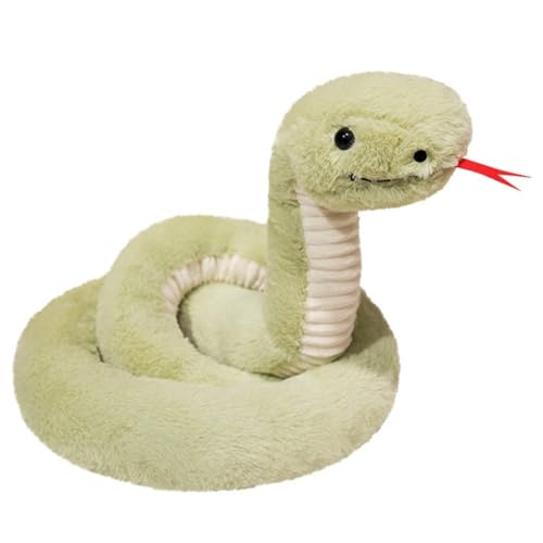 KUKUShining Schlangen Plüschtier, Realistische Stofftierpuppe Matschiges Kissen Plüschtier for Kinder Halloween Party Streich Requisiten(Green,180cm/70.86in) von KUKUShining
