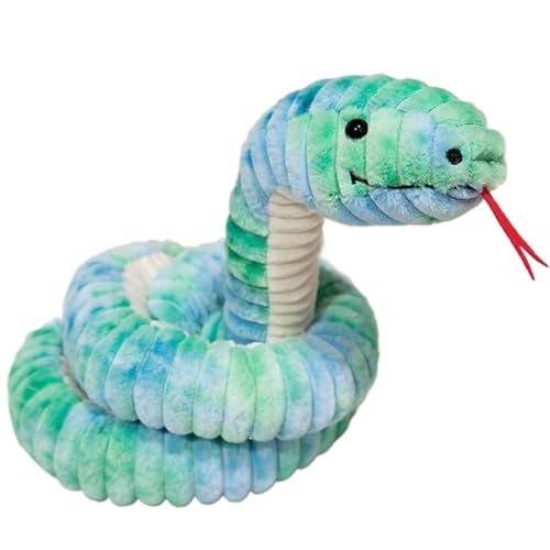 KUKUShining Schlangen Plüschtier, Realistische Stofftierpuppe Matschiges Kissen Plüschtier for Kinder Halloween Party Streich Requisiten(Light Green,180cm/70.86in) von KUKUShining