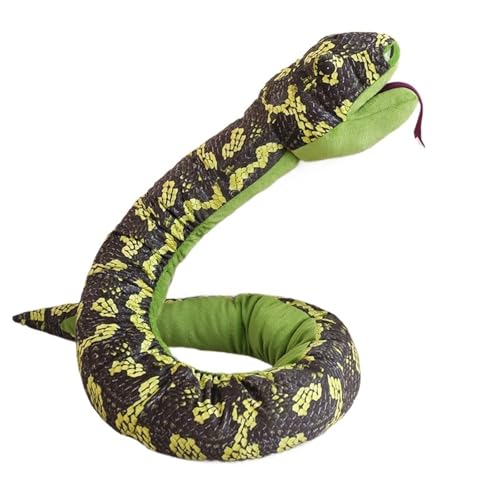 KUKUShining Schlangen Plüschtier, Stofftierpuppen Weiches Kuscheliges Dekorationskissen Süßes Plüschtier for Geschenke for Kinder Halloween(Green,130cm/51.2in) von KUKUShining