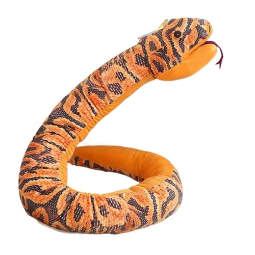 KUKUShining Schlangen Plüschtier, Stofftierpuppen Weiches Kuscheliges Dekorationskissen Süßes Plüschtier for Geschenke for Kinder Halloween(Orange,90cm/35.4in) von KUKUShining