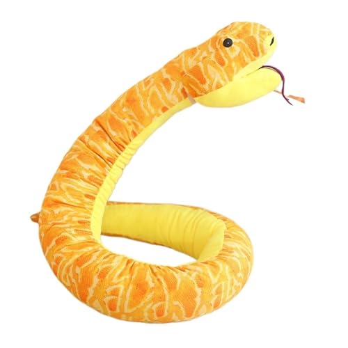 KUKUShining Schlangen Plüschtier, Stofftierpuppen Weiches Kuscheliges Dekorationskissen Süßes Plüschtier for Geschenke for Kinder Halloween(Yellow,130cm/51.2in) von KUKUShining