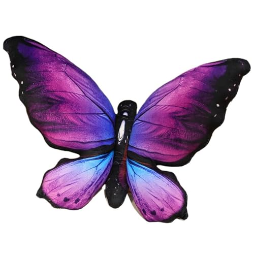 Schmetterling Plüsch, Kuscheltier Süßes Stofftier Wurfkissen Plüschtier Dekoratives Kissen Spielzeug Für Zimmer Haus Garten Dekoration(Purple) von KUKUShining