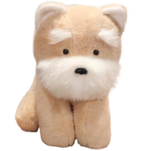 KUKUShining Schnauzer Plüschtier, Süßer Welpe Kuscheltier Puppen Weiches Kissen Hundeplüschtier for Bürodekorationen Erwachsene(Beige,45cm/17.71in) von KUKUShining