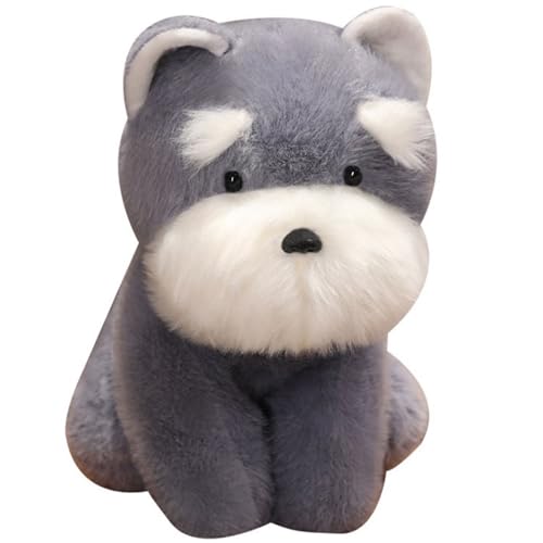KUKUShining Schnauzer Plüschtier, Süßer Welpe Kuscheltier Puppen Weiches Kissen Hundeplüschtier for Bürodekorationen Erwachsene(Gray,45cm/17.71in) von KUKUShining