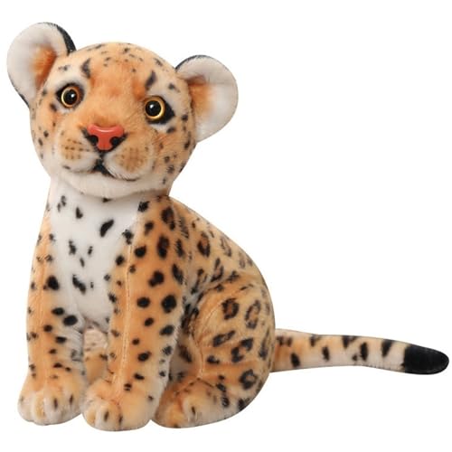 KUKUShining Schneeleoparden Plüschtier, Weiches Kuscheliges Stofftier Dschungel Leoparden Kissen Realistisches Plüsch Spielzeug Geschenke Für Kinder(Brown,28cm/11in) von KUKUShining