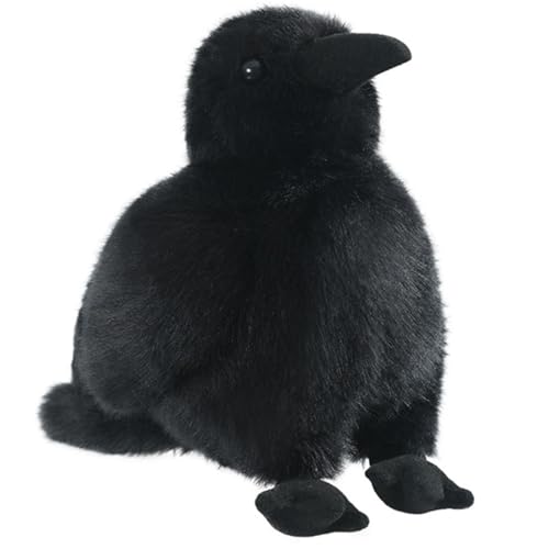 KUKUShining Schwarze Krähe Plüschtier, Flauschiges Süßes Stofftier Vogelfigur Puppe Plüschkissen for Geburtstagskinder Geschenke Home Baby(25cm/9.8in) von KUKUShining