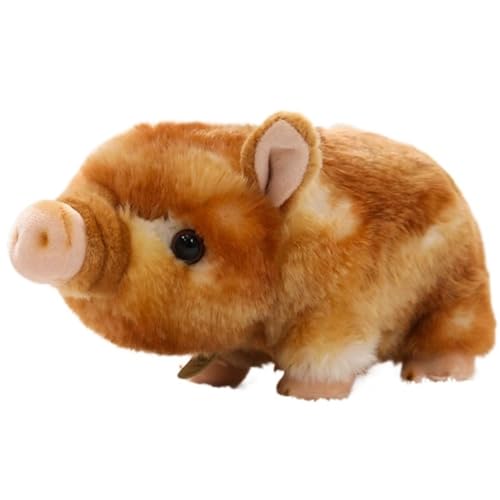 KUKUShining Schwein Plüschtier, Süßes Schweinchenkissen Kuscheltiere Puppen Weiches Umarmungskissen Als Geschenk for Kinder Sofaparty(Brown) von KUKUShining