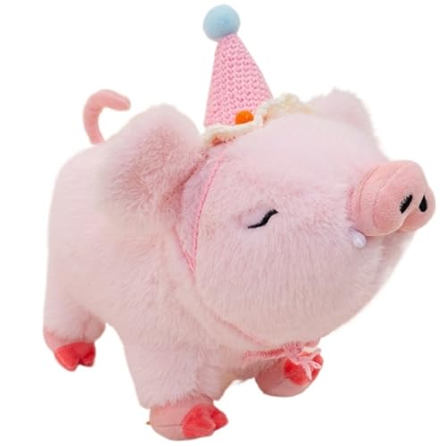 KUKUShining Schweinchen Plüschtier, Lebensechtes Weiches Kuscheliges Schweinchen Stofftierpuppen Kawaii Geschenk Kissen for Kinder Mädchen Jungen(Pink B,20cm/7.8in) von KUKUShining