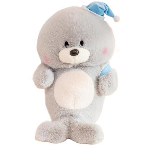 KUKUShining Seelöwe Plüschtier, Weiche Kuschelige Stofftierpuppen Mit Rucksack Kawaii Plüschkissen Kissen for Geschenke for Kinder(40cm/15.7in) von KUKUShining