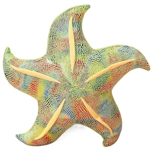 KUKUShining Seestern Plüschtier, Ausgestopfter Seestern Meerestiere Kissen Meereslebewesen Kinderspielzeug Süße Ozean Strand Zimmerdekoration(Green,20cm/7.8in) von KUKUShining