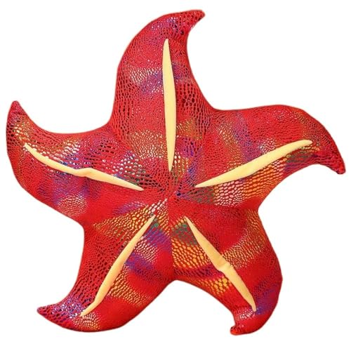 KUKUShining Seestern Plüschtier, Ausgestopfter Seestern Meerestiere Kissen Meereslebewesen Kinderspielzeug Süße Ozean Strand Zimmerdekoration(Red,20cm/7.8in) von KUKUShining