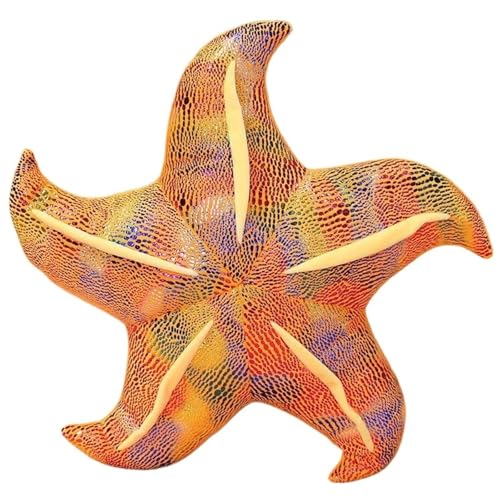 KUKUShining Seestern Plüschtier, Ausgestopfter Seestern Meerestiere Kissen Meereslebewesen Kinderspielzeug Süße Ozean Strand Zimmerdekoration(Yellow,45cm/17.7in) von KUKUShining