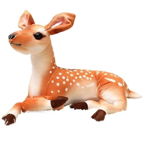 KUKUShining Sikahirsch Kuscheltier, Süßes Plüsch Spielzeug Giraffe Puppe Umarmungskissen Liegendes Rehkitz Weiches Plüschtier Für Kinder(Female) von KUKUShining