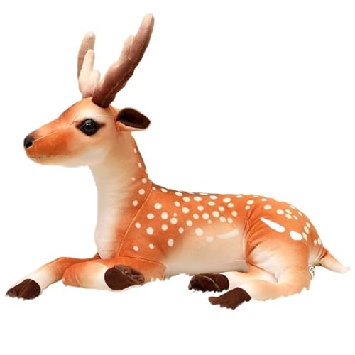 KUKUShining Sikahirsch Kuscheltier, Süßes Plüsch Spielzeug Giraffe Puppe Umarmungskissen Liegendes Rehkitz Weiches Plüschtier Für Kinder(Male) von KUKUShining