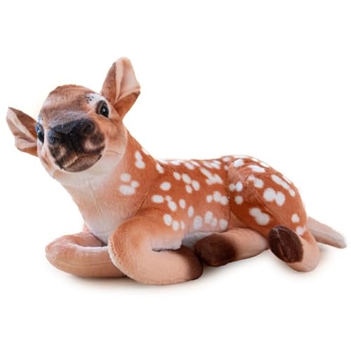 KUKUShining Sikahirsch Plüschtier, Süßes Weiches Kissen Ausgestopfte Realistische Tiere Puppen Plüschtier for Das Sofa Im Homeoffice(Orange,30cm/11.8in) von KUKUShining
