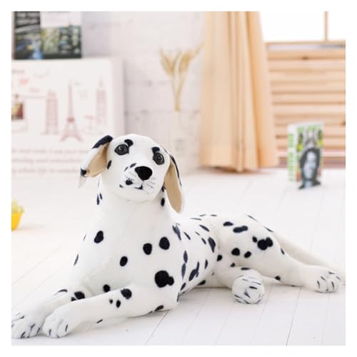 KUKUShining Simulation Dalmatiner Hund Plüsch, Realistische Hundepuppen Weiches Kuscheltier Plüschkissen Haustiermodell Spielzeug Figur Heimdekorationen(Sitting,60cm/23.6in) von KUKUShining