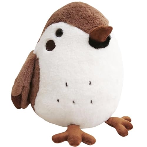 KUKUShining Spatz Plüschtier, Flauschige Simulation Weiches Kuscheliges Stofftier Vogelpuppe Plüschkissen for Jungen Mädchen Kinder(Sparrow,30cm/11.8in) von KUKUShining